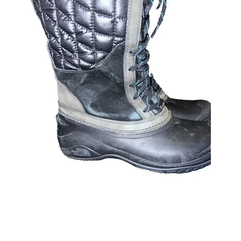 THE NORTH FACE Thermoball Womens Utility Tall Black Quilted Boots Sz 9US